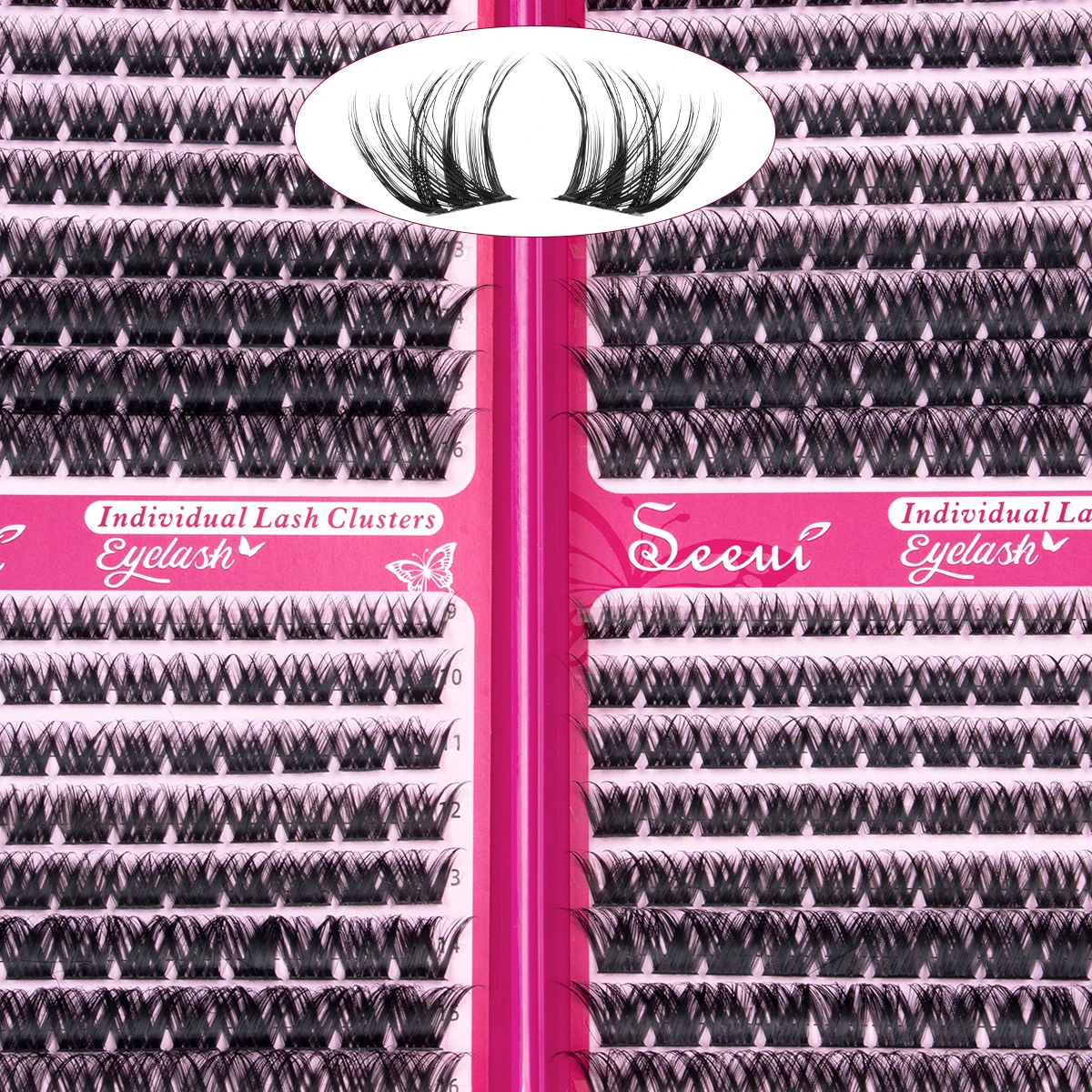 Wimpernbüschel, Wispy-Wimpernbüschel, Cluster-Wimpernverlängerungen für natürliches Volumen, DIY-Einzelwimpern mit weichem, dünnem Band, Make-up – Detail 6