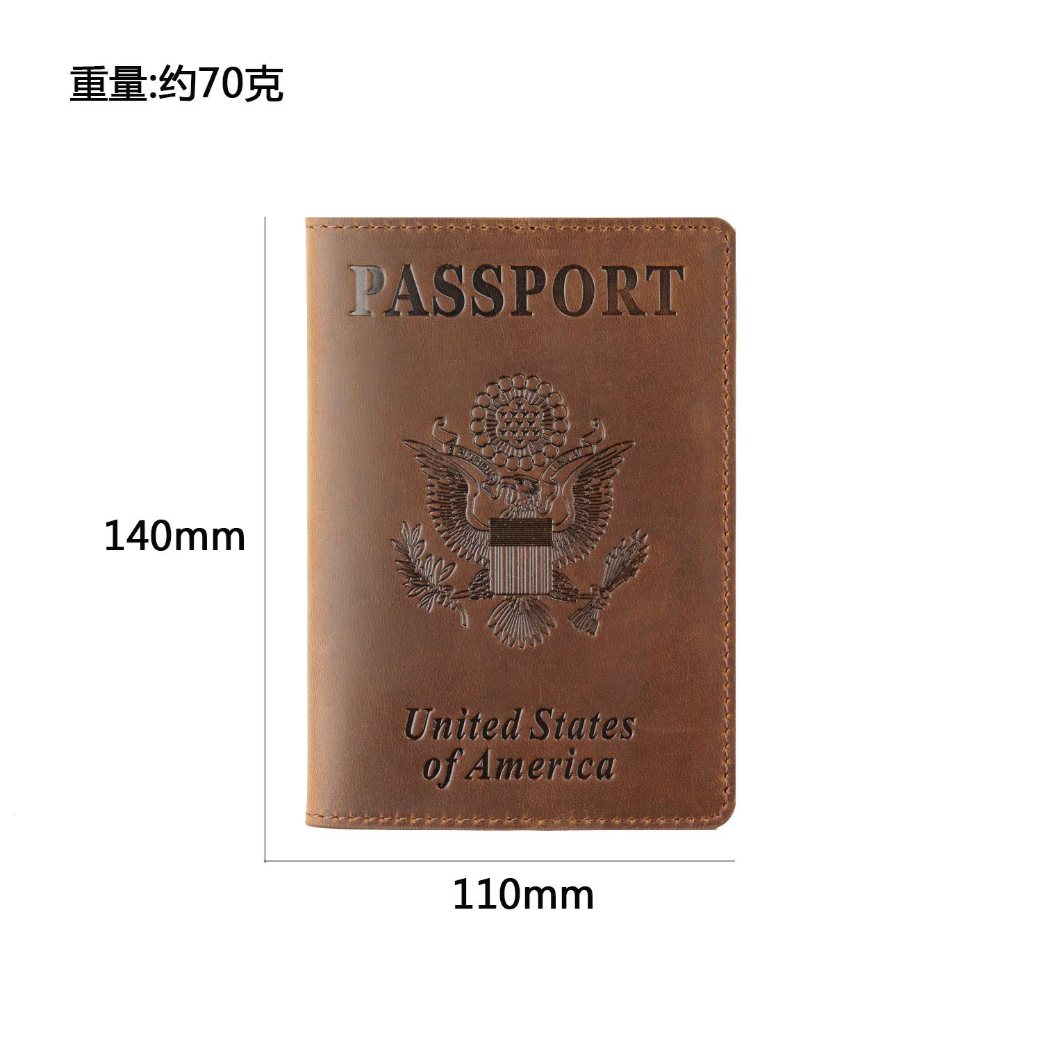 Moterm Genuine Leather Passport Cover for United States of America Solid Credit Card Holder Business Passport Case Travel Wallet