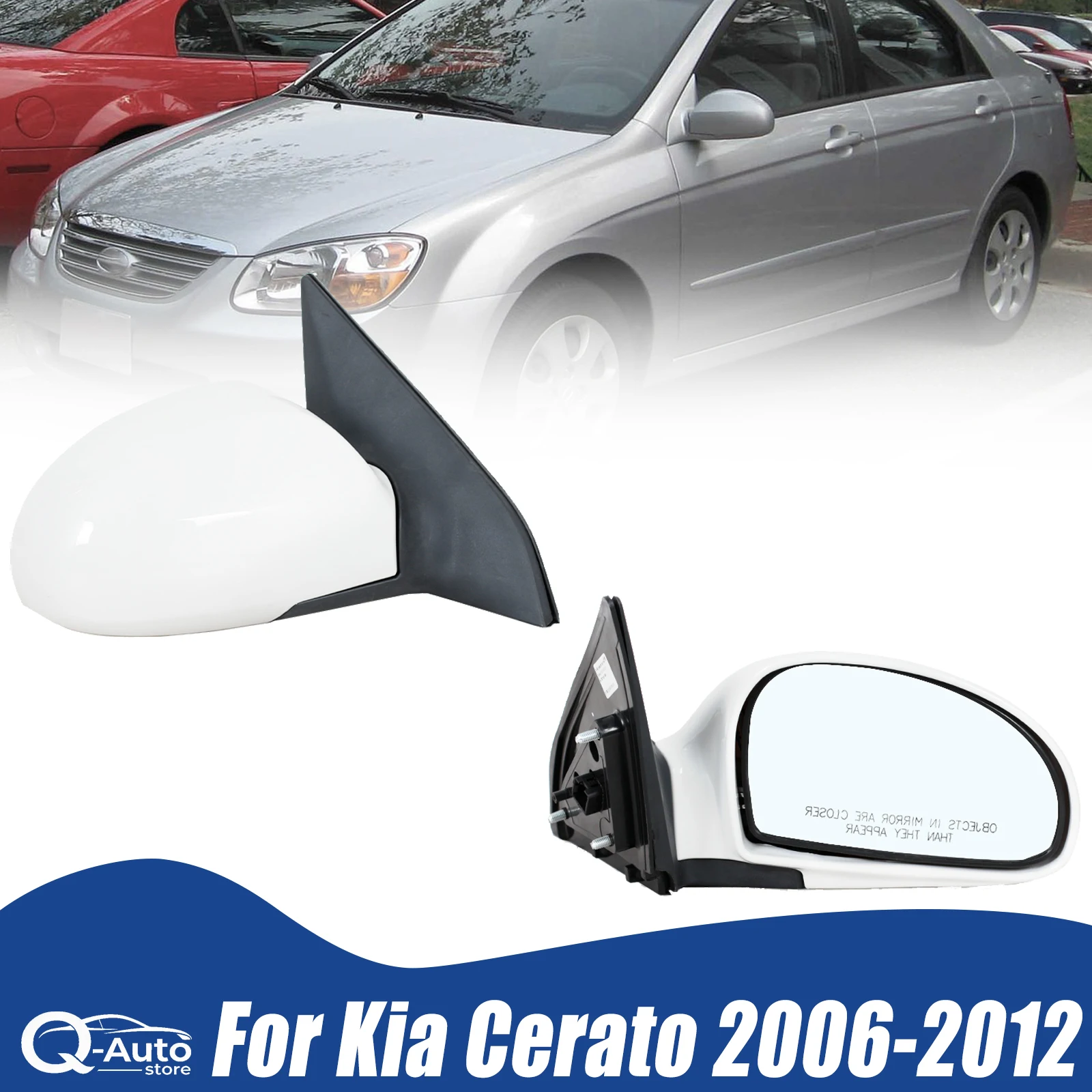 Car Side Mirror Rearview Mirror Assembly 3/5Wires For Kia Cerato 2006 2027-2012 Exterior Mirrors Without Turn Signal Auto Part