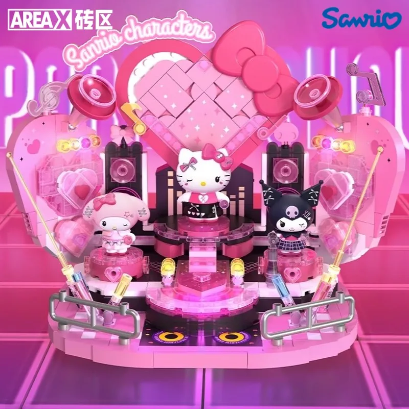 

Sanrio Sweetheart Shining Stage Assembling Building Blocks Kawaii Cartoon Anime Toy Hello Kitty Desktop Ornaments Holiday Gifts