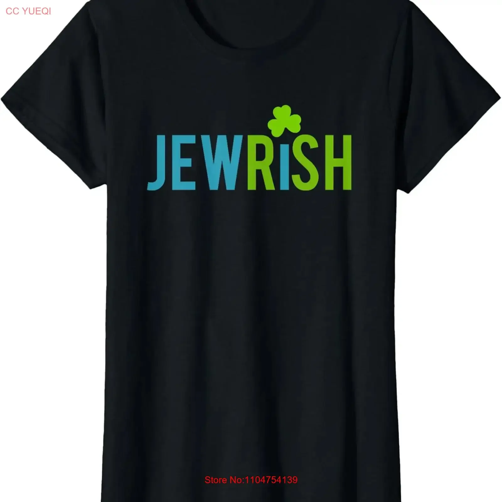 Jewish Saint Patricks Day Shamrock Funny Irish Ladies' Crewneck T Shirt vintage Washed Comfortable Versatile Unisex fashion