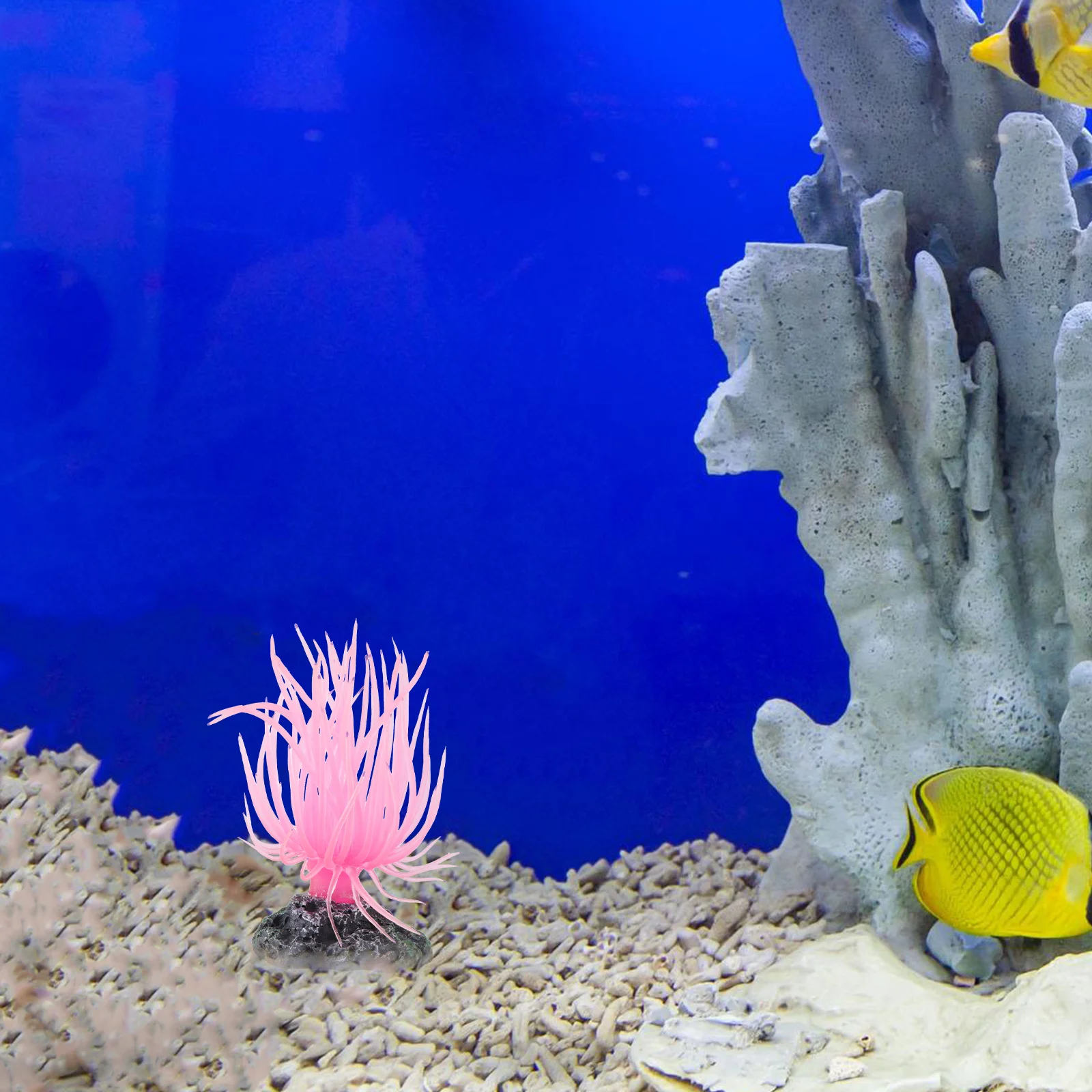 

Decor For Fish Tank Artificial Sea Anemone With Base Aquarium Accessories Fish Tank Landscape Decor