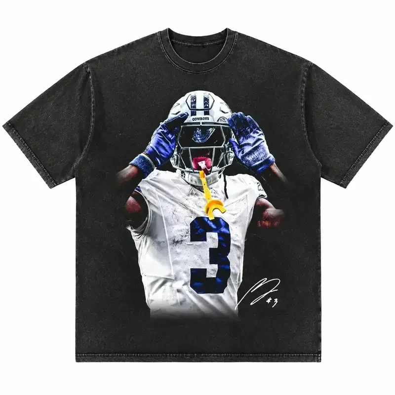 Menswear Stylish Sporty Football Graphic T-Shirt - Men's Casual Cotton Short-Sleeve Game Day Sports Fan Streetwear Shirt