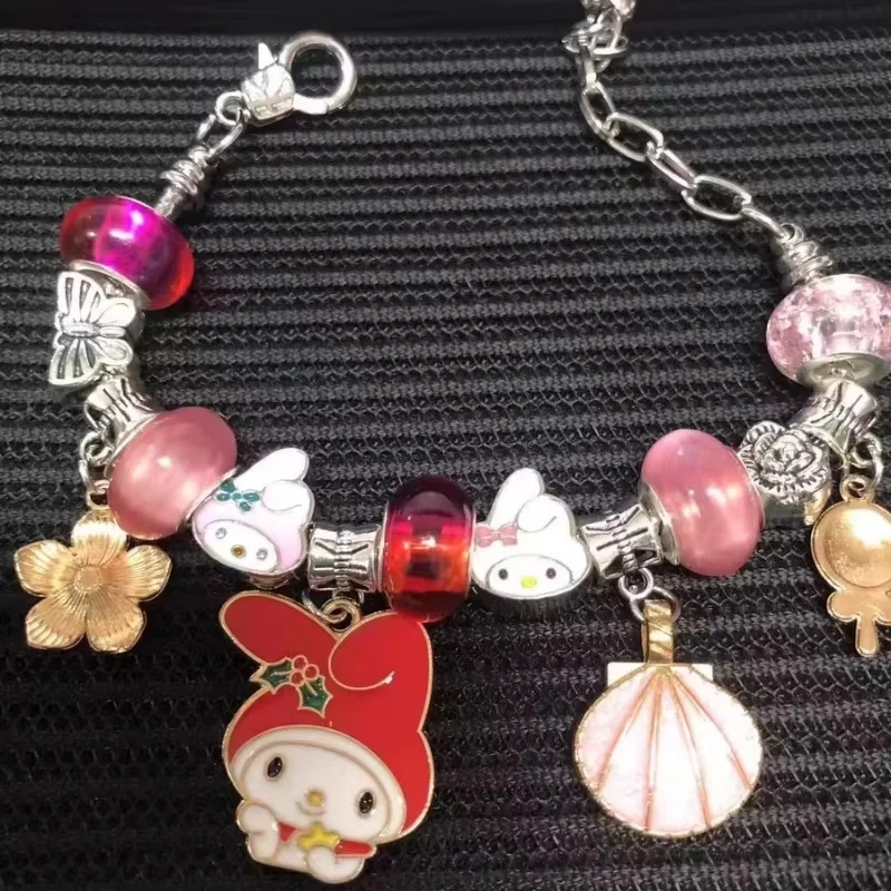 Hot Sanrio Kuromi Mymelody คริสต์มาส Advent ปฏิทินรูป 24 วัน Xmas ปฏิทินนับถอยหลัง Diy เครื่องประดับสร้อยข้อมือทําชุดของขวัญ