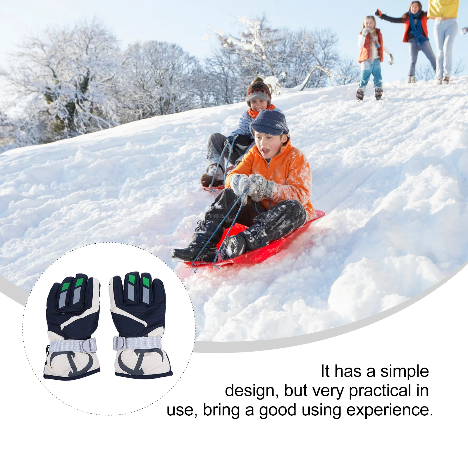 

1 Pair Skiing Gloves For Kids Lightweight Children Winter Glove Cycling Hiking Camping Mountain Climbing Riding Outdoor Sports
