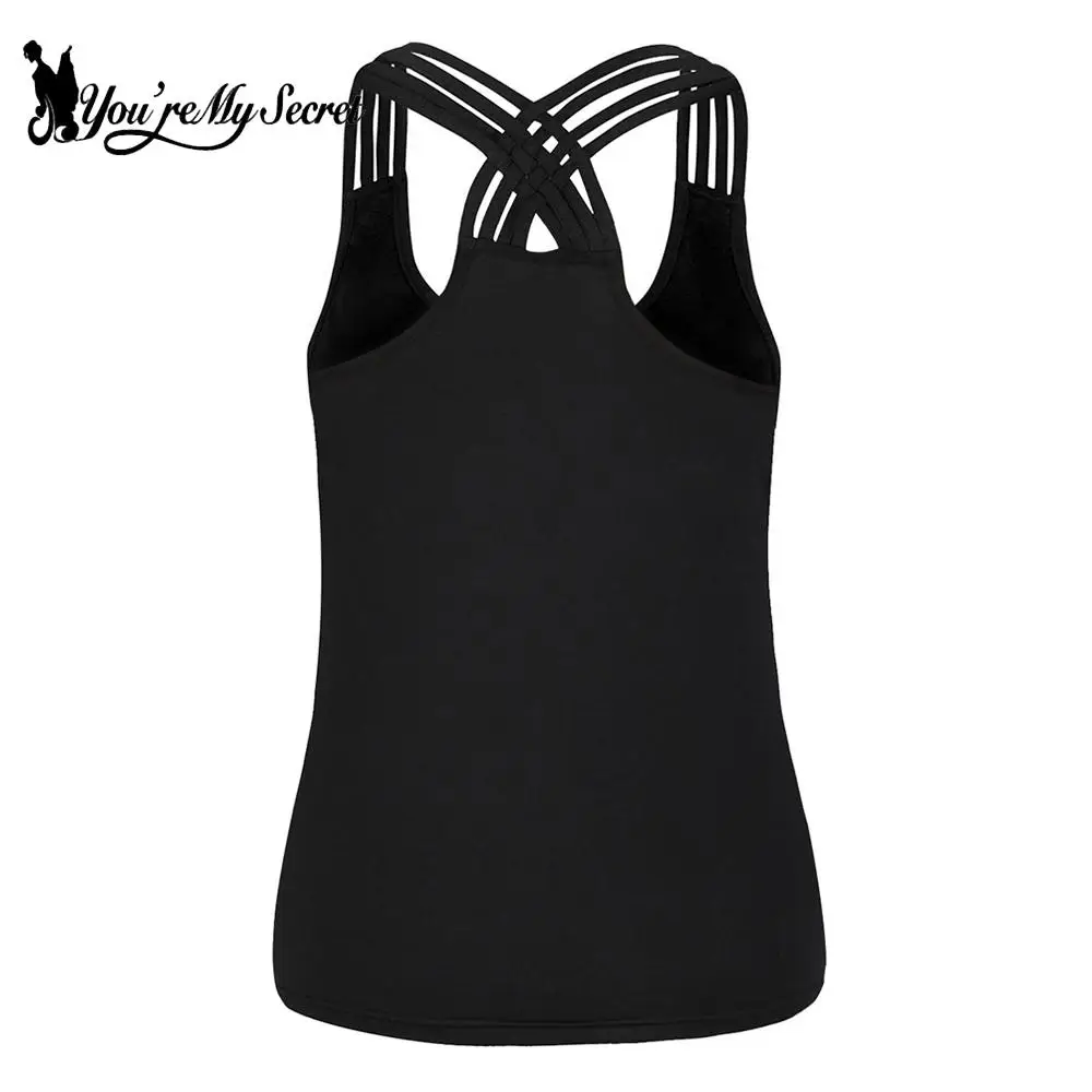 [You\'re My Secret] Women Tank Top Summer Sexy Sling Cross Vest Casual T-shirt Female Warrior Cosplay Party Clothing Halloween