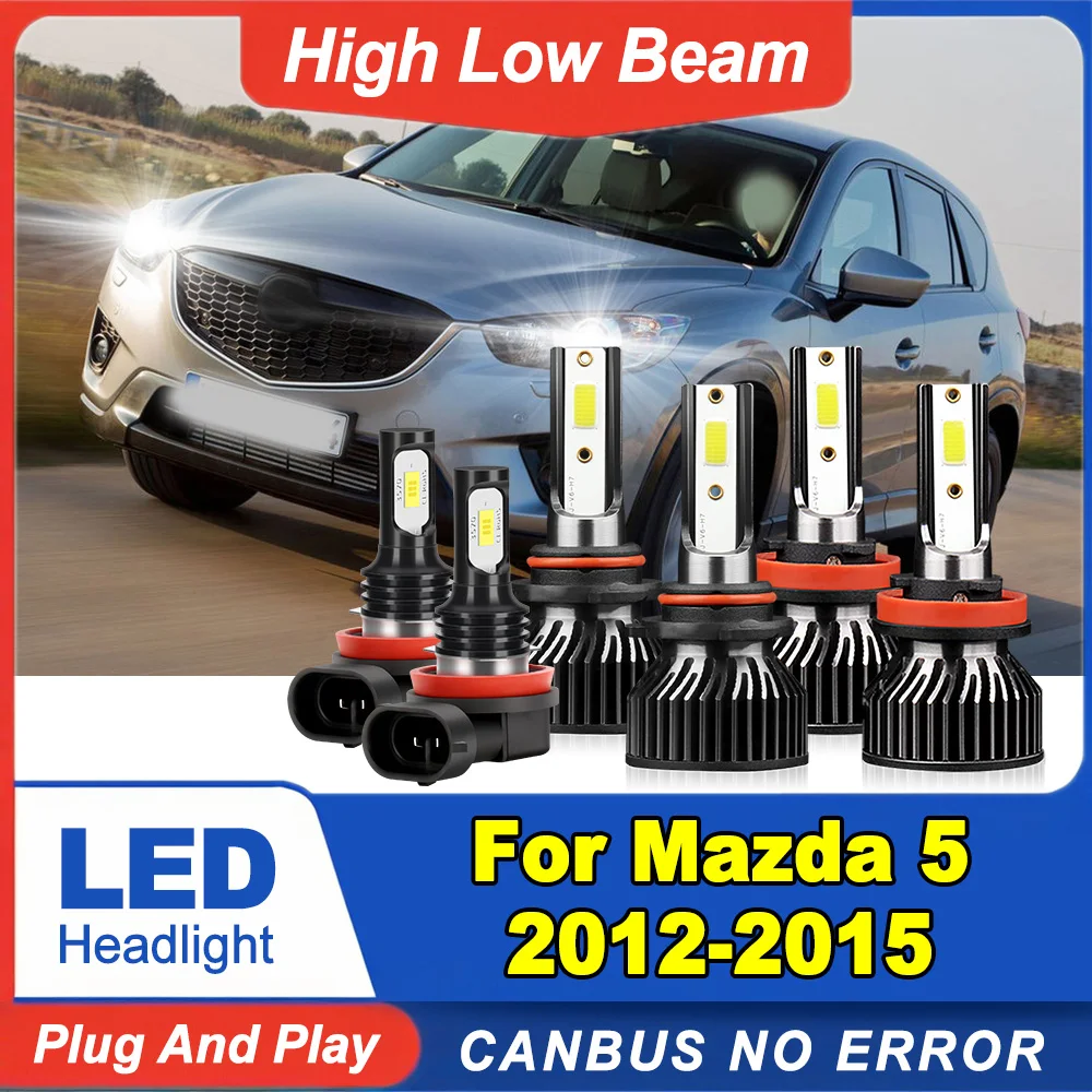 

2PCS 240W Car Headlamps H11 9005 High Low Beam LED Headlights 40000LM H11 H8 H9 LED Foglights For Mazda 5 2012 2013 2014 2015