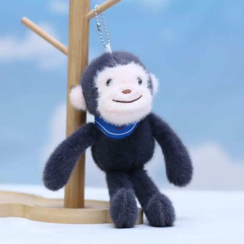 

19cm Kawaii Scarf Long Legs Little Monkey Plush Toy Pendant Animal Schoolbag Pendant Doll Keychain Car Keychain Pendant Gift