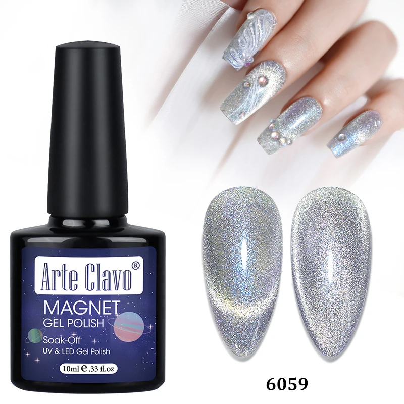 Arte Clavo Błyszczący Transparentny Żel Magnetyczny Kocie Oko Nowy Jednorożec Auroras Lakier do Paznokci Żelowy Holograficzny Efekt Hybrydowy