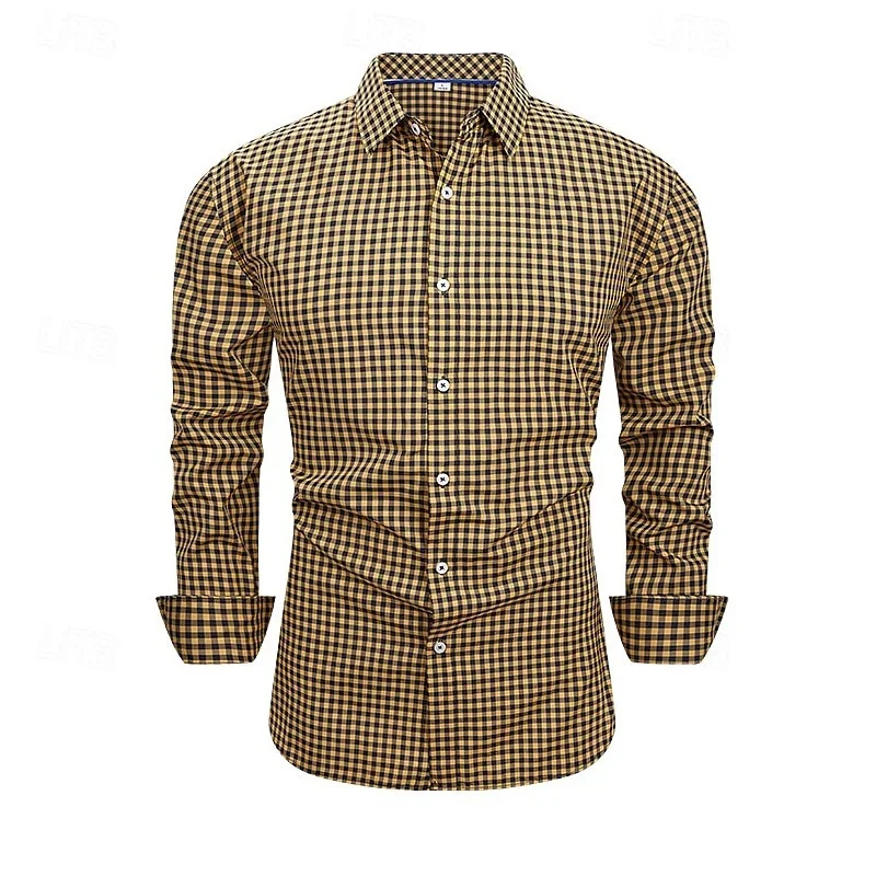 Men's Shirts Summer Shirts Casual Button Shirts Long Sleeve Plaid Lapel Vacation Hawaiian Clothing Costume Comfort Shirts