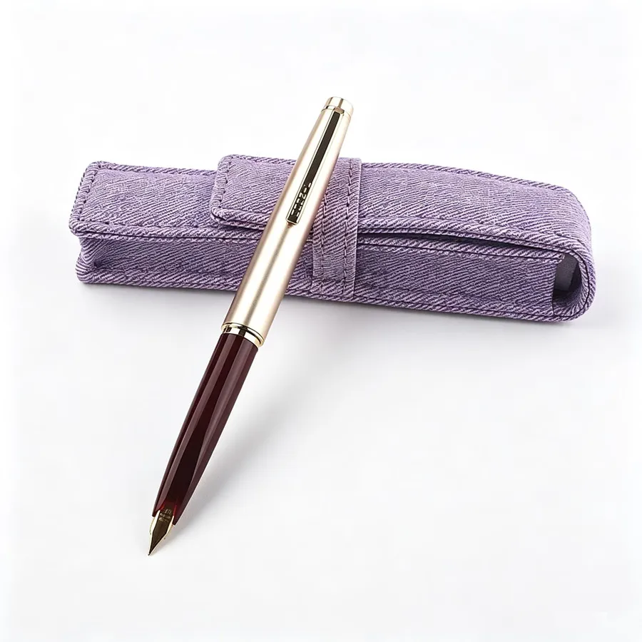 Luxury Jinhao 59 Fountain Pen Champagne Gold Vintage Metal Pen Classic Ink Fountain Pen Gift Optional Business
