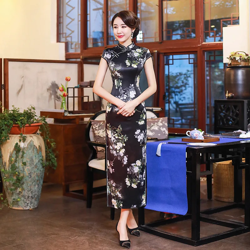 

Элегантное длинное платье Dr Faionable в стиле ретро, китайское, для выступлений, из высококачественного шелка, для мам