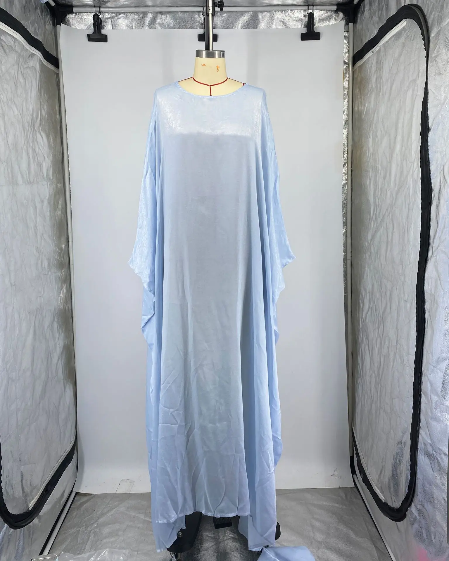 فستان BWQ نسائي فضفاض برقبة دائرية وأكمام تشبه جناح الخفّاش فستان طويل ماكسي صيفي من الساتان عتيق ملابس خروج أفريقية فساتين سهرة فيستدو #6