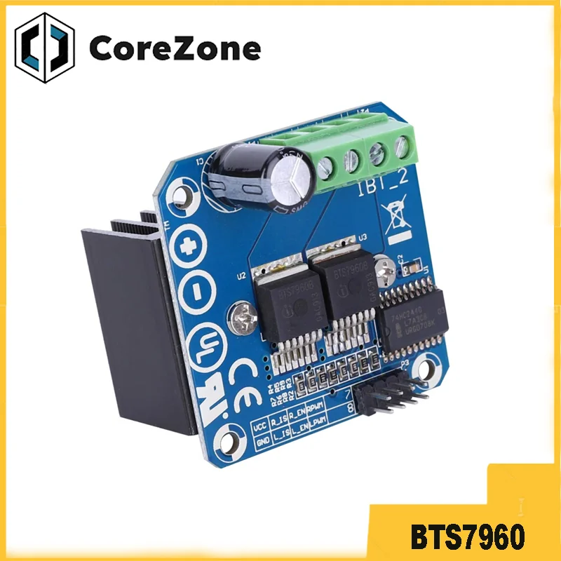 High Power Intelligent Automotive Motor Driver Module BTS7960 43A Current Limit Control Semiconductor Cooling