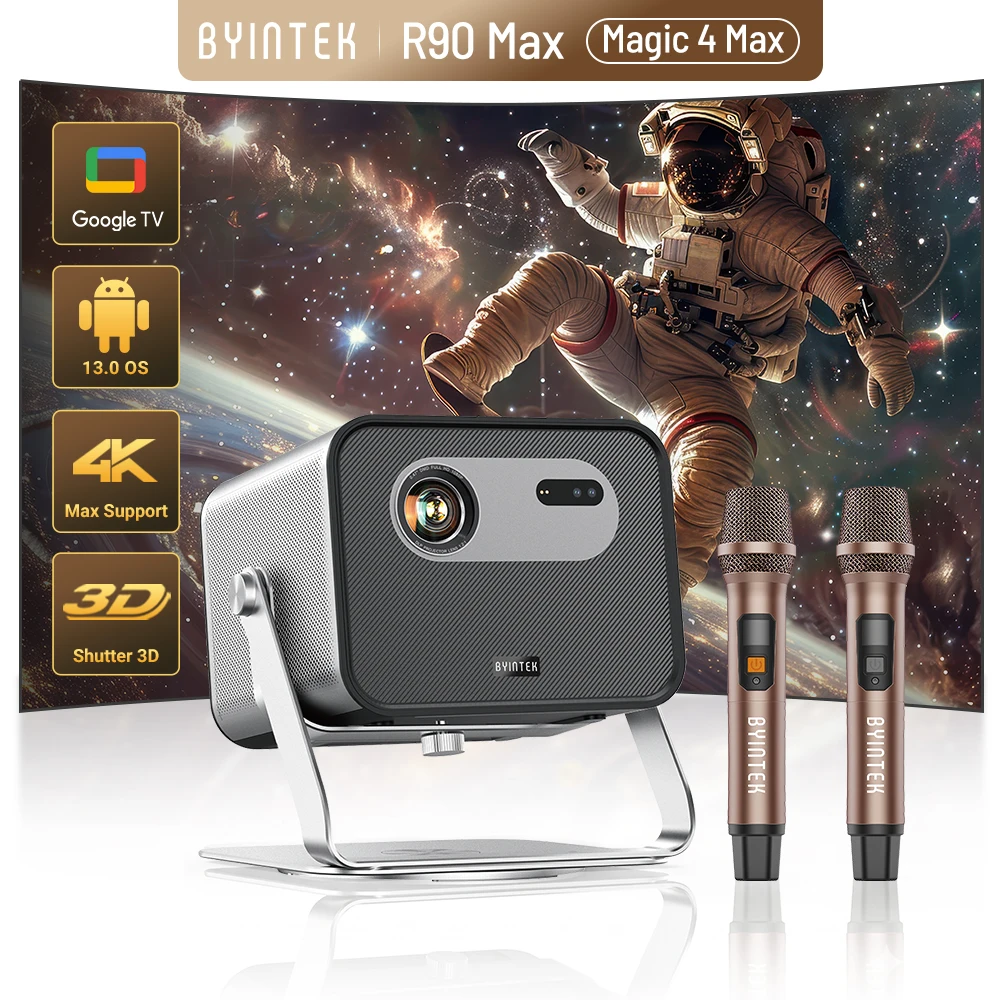 Projetor Byintek R90 Max 4K Full HD 1080P Google TV