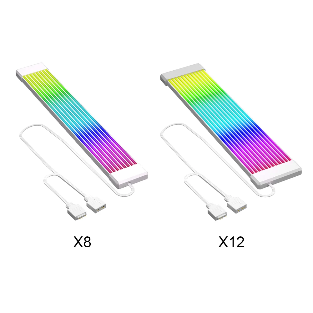 X8/X12 5V 3Pin RGB LED Light Strip Bar 8/24PIN Motherboard Power Extension Cable Flexible LED Strip Light DIY Kit for PC Case