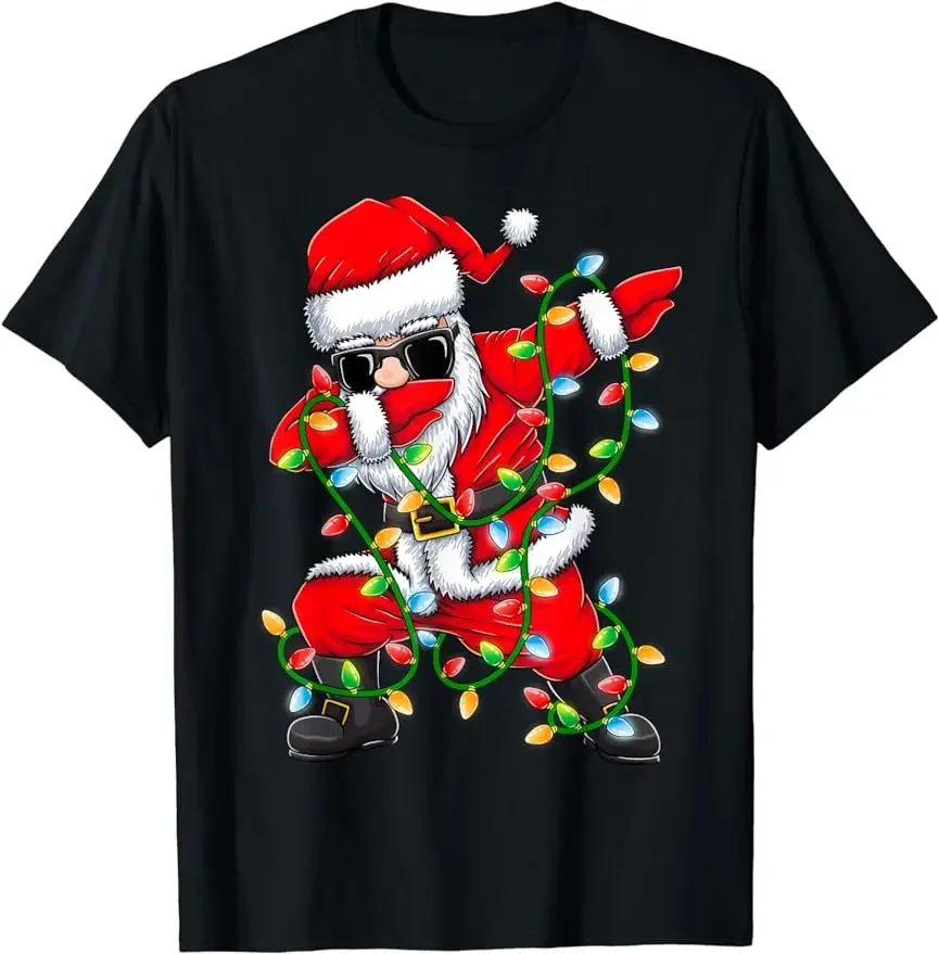 Christmas Style Printed Women's Summer Santa Claus T-shirt Top Short Sleeved Round Neck Casual Women's Tshirt Summer Clothing