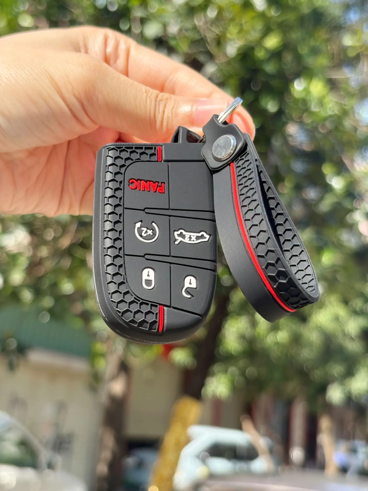 Sleutelhanger Bescherming Voor Jeep Cherokee Limited Grand Kompas Dodge Journey Hellcat Chrysler 300C II Siliconen Klep Fob Houder - afbeelding 2