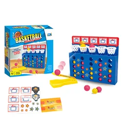 Bouncing Ball Shot Board Game,Connect 4 Balls to Win, Family and Friends Fun, Boosts Kids' Logic Skills