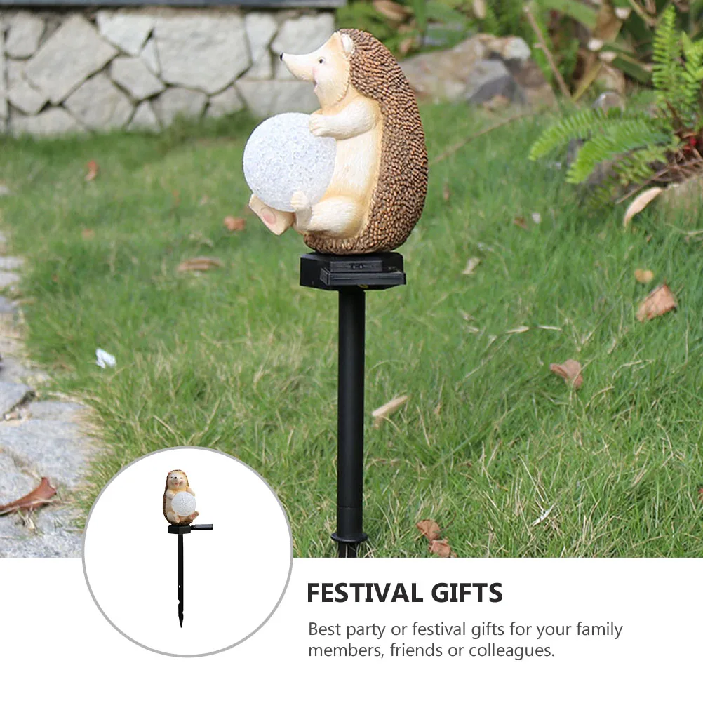 

Solar Hedgehog Lights Energy Ground Resin Lamp Lightweight Garden Ornament Yard