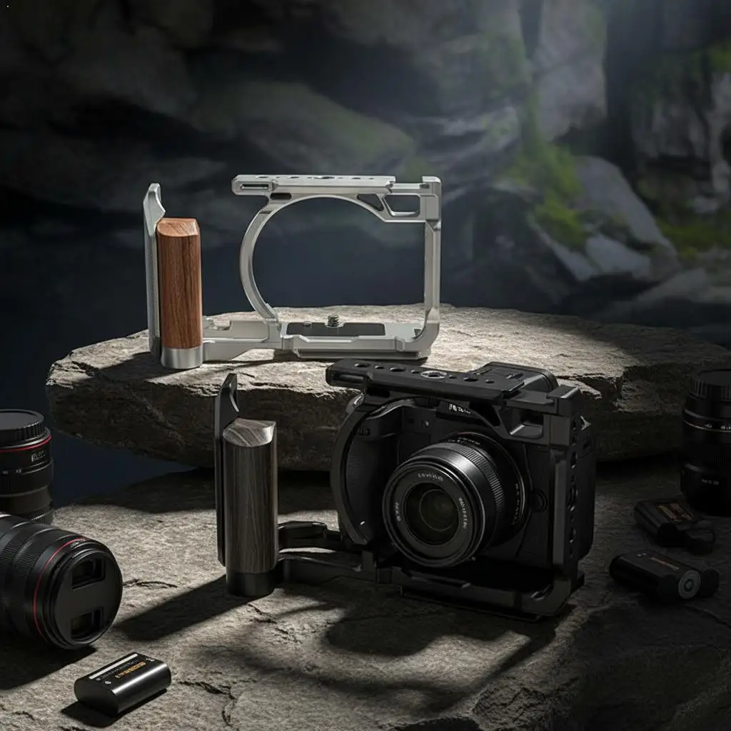 

Комплект клеток для камеры Nikon Zr из алюминиевого сплава с деревянной ручкой, расширительная рамка для камеры с полной клеткой, аксессуары для Nikon ZR