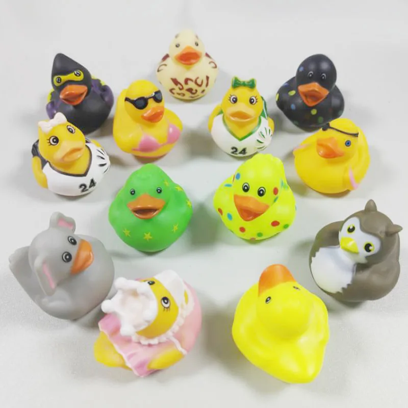 30pcs Kids Rubber Duck Toddler Toy Cute Duck Baby Bath Toys Summer Beach Shower Game Toy Birthday Gift For Children