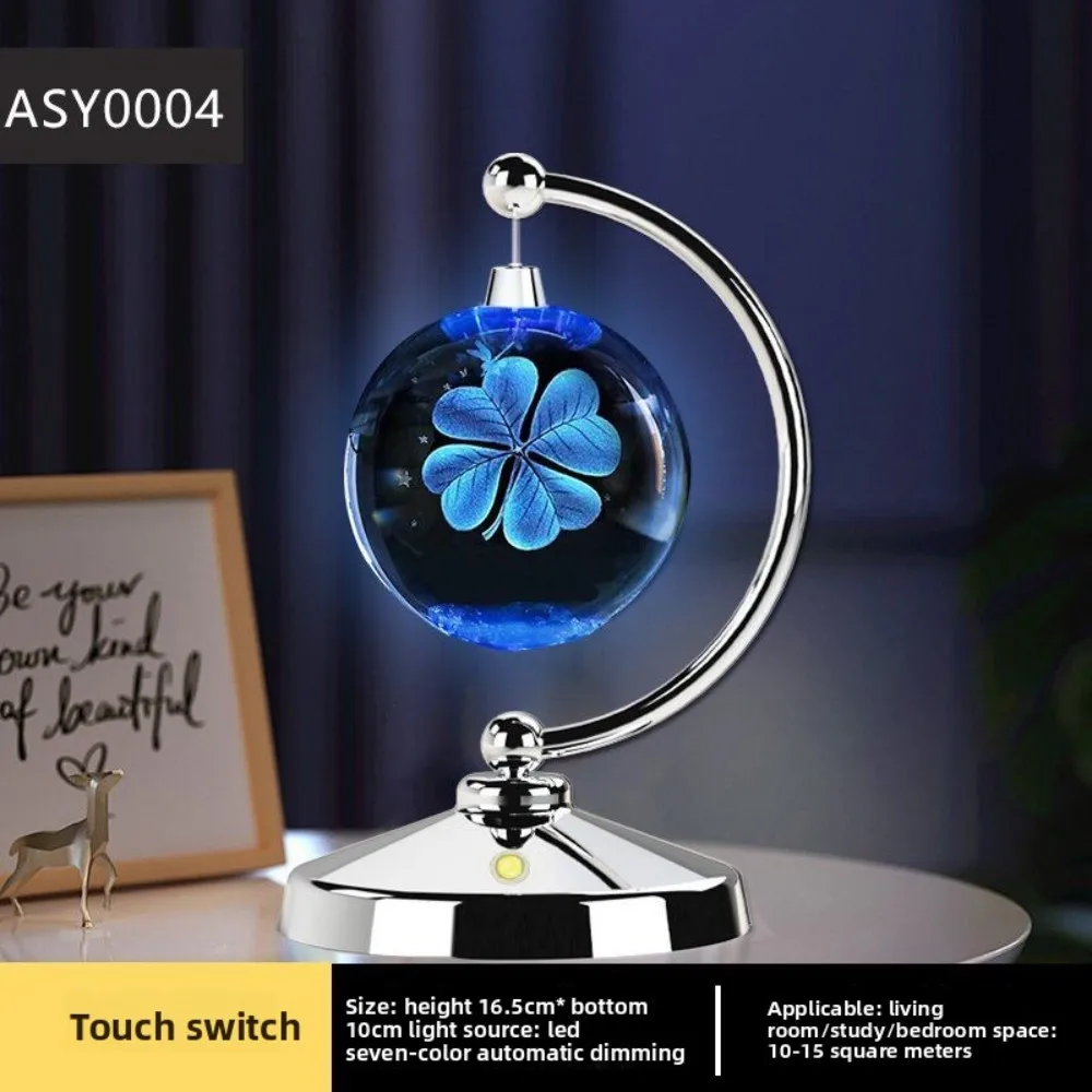 Glowing Crystal Ball Plug In Seven Color Night Light 3D Decor for Living Room Bedroom Atmosphere Lighting