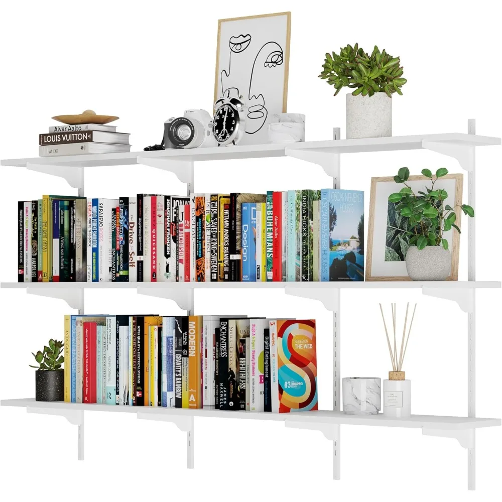 

Turin 60 inch x 8 in Wall Shelf for Home Storage and Decor, Floating Bookshelf for Living Room, Ladder Shelves with Adjustable