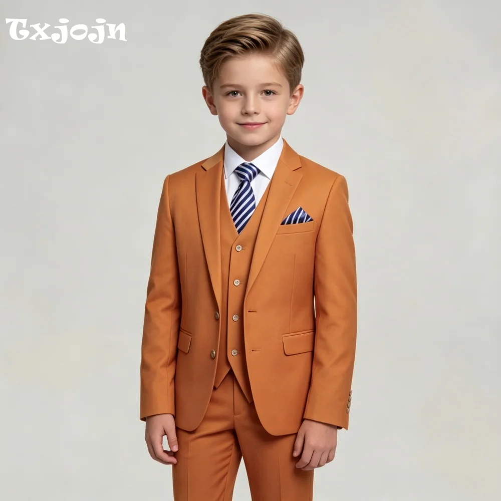 Homecoming Boys Suit Classic Jacket Pants Vest 3-Piece Set Formal Blazer for Kids Wedding Tuxedo Suits 2-16 Years Custom Cloth