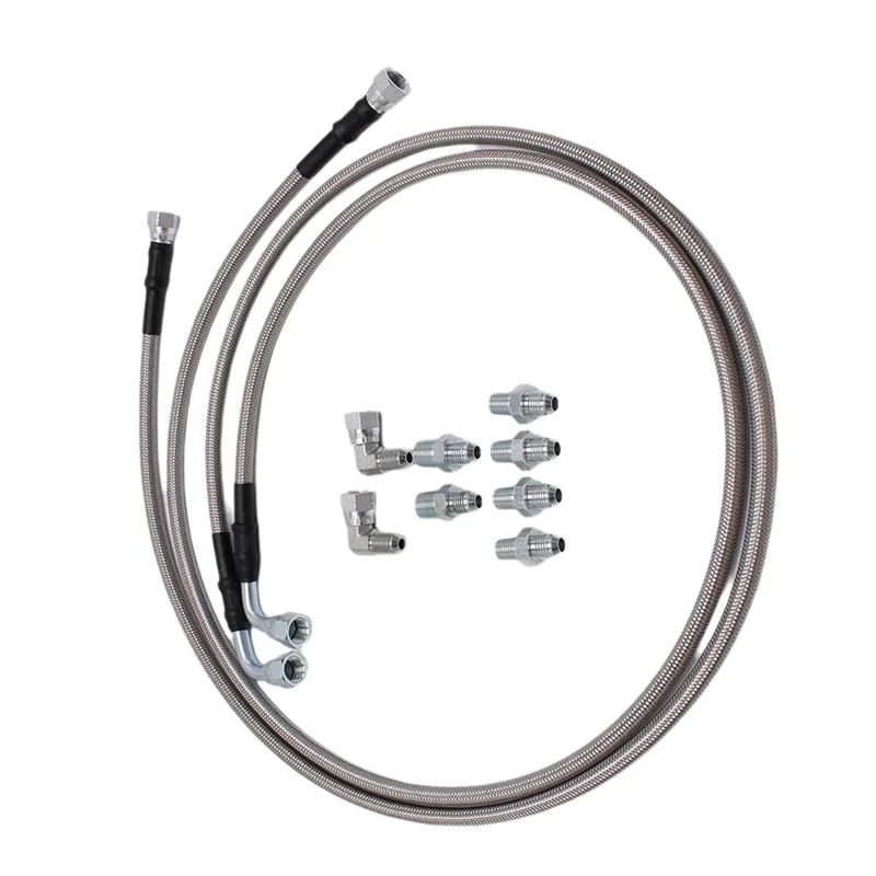 مجموعة خطوط خرطوم تبريد ناقل الحركة SS من أنابيب الزيت 2 قطعة بطول 52 بوصة TH350 700R4 TH400 لسيارة تشيفي فورد جي إم جي إم سي وبويك كاديلاك #1