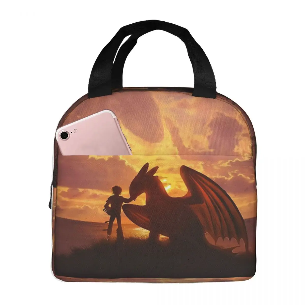 How To Train Your Dragon Lunch Bags Insulated Bento Box Lunch Tote Picnic Bags Cooler Thermal Bag for Woman Student Work