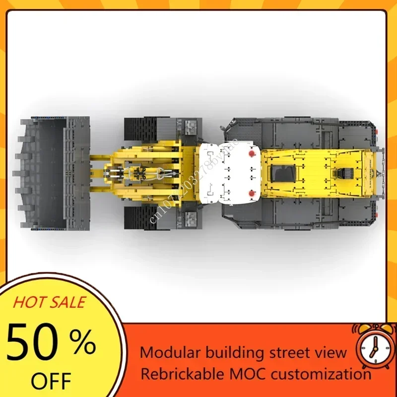 L586 Bulldozer pneumático Blocos de Construção Enorme Carregadeira, Empilhadeira, Kits de Modelo de Veículo de Engenharia, Brinquedo de Alta Tecnologia, Novo