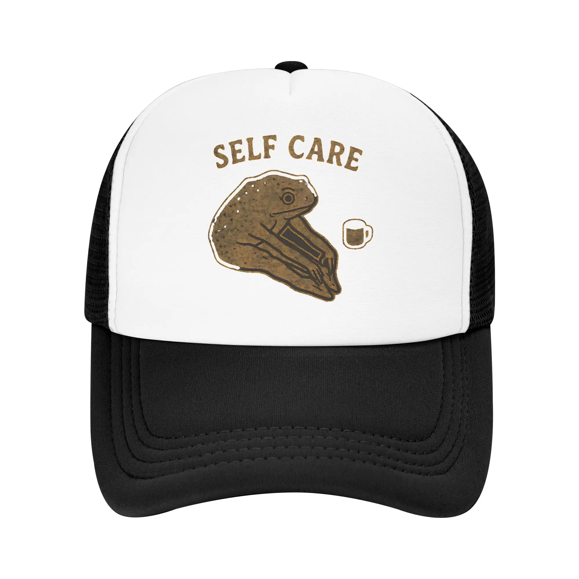 Adult Frog Self Care funny frog  Trucker Hat Mesh Baseball Cap Polyester  Hat Sun Caps Adjustable Racing Cap Autumn
