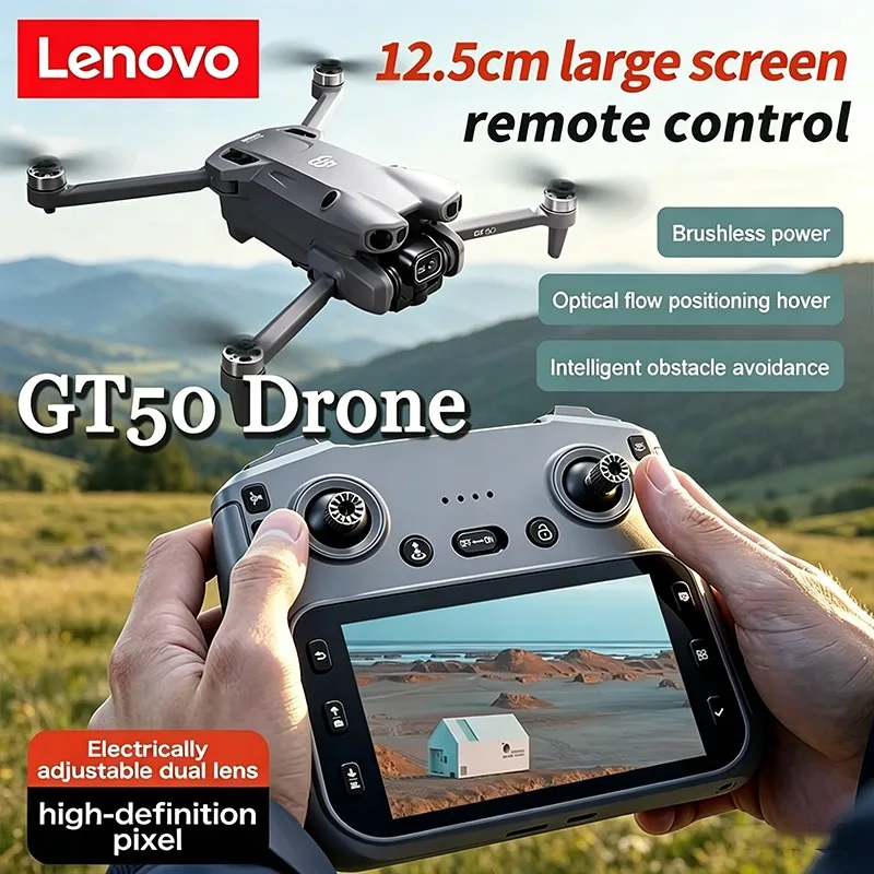 

Lenovo GT50 HD Aerial Photography Drone Obstacle Avoidance Brushless Quadcopter Remote Control Aircraft Featuring a Large Screen
