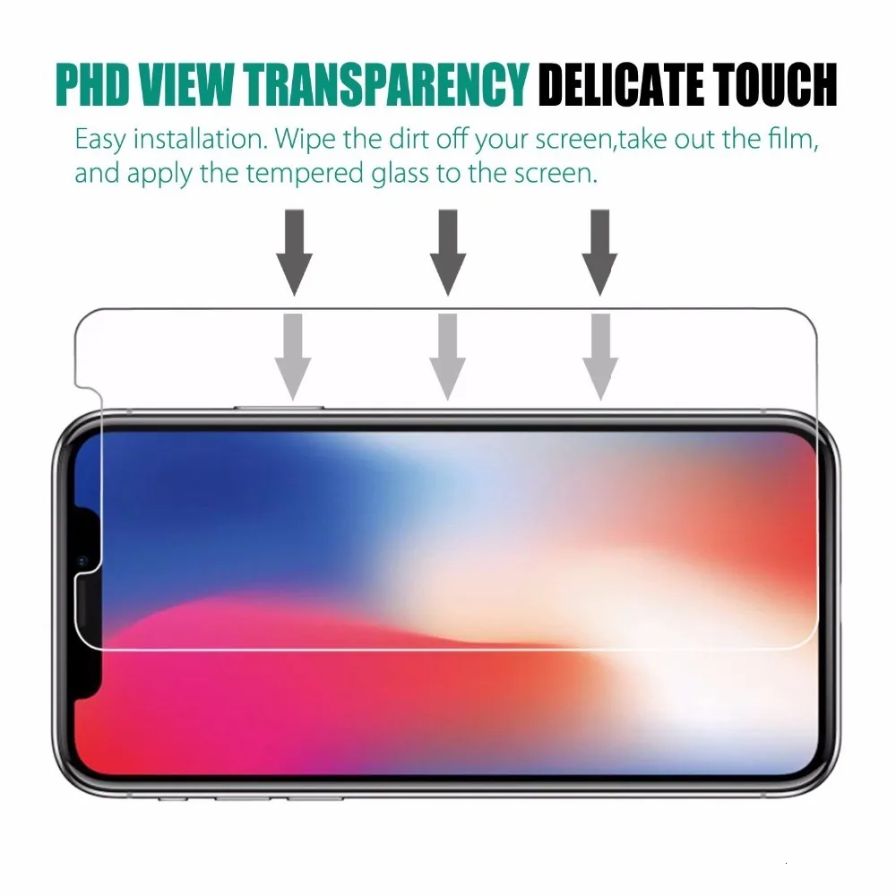 2Pcs tempered glass For Alppe iPhone X 10 S Xs Max Xr Glass Screen Protector Protective Film case on For apple ix xs s Max xr 9h