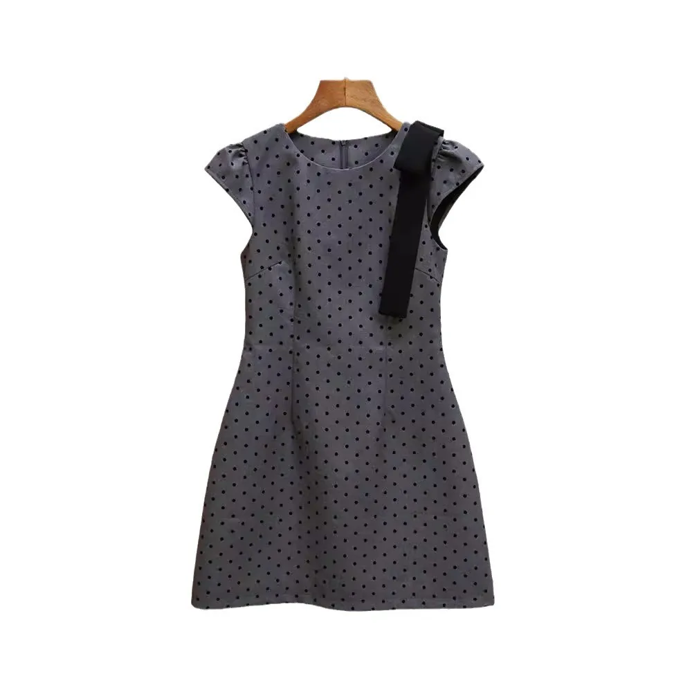 Ele ey Gonna a pois con nodo a vita alta Puffy Sves Commute Sle Faion Summer Dr da donna