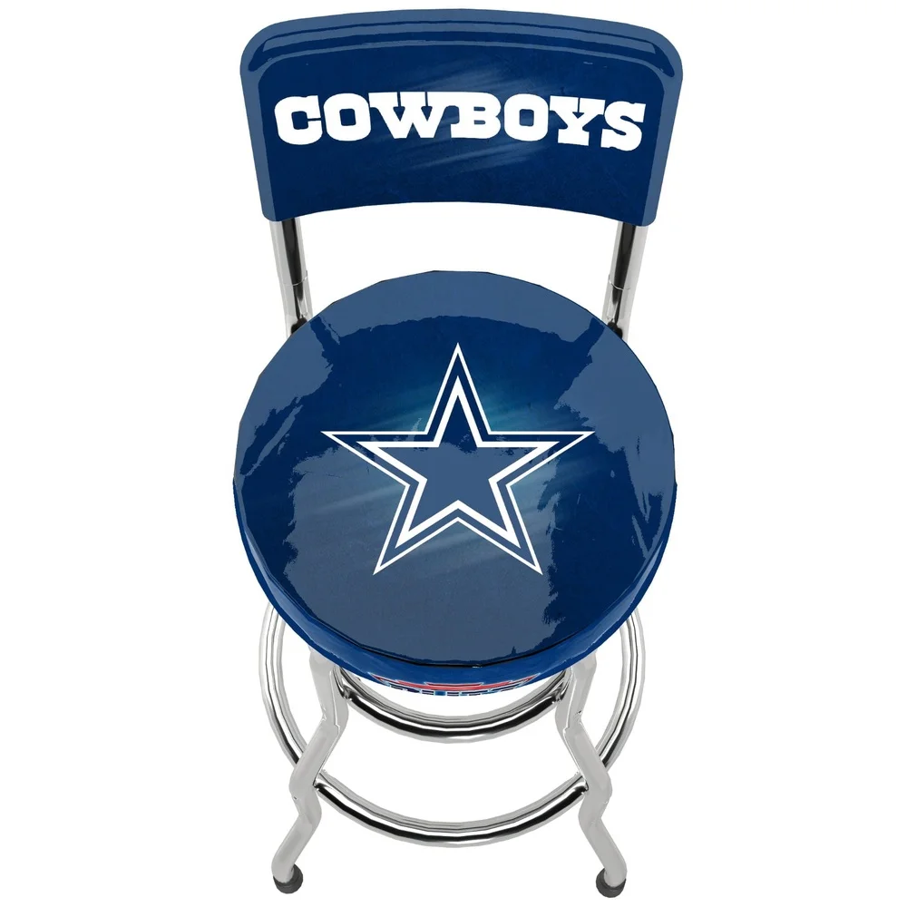 Adjustable Swivel Stool with Chrome Legs Comfortable Foam Padding Gaming Recreation Room Customizable Height 2 in 1 Design