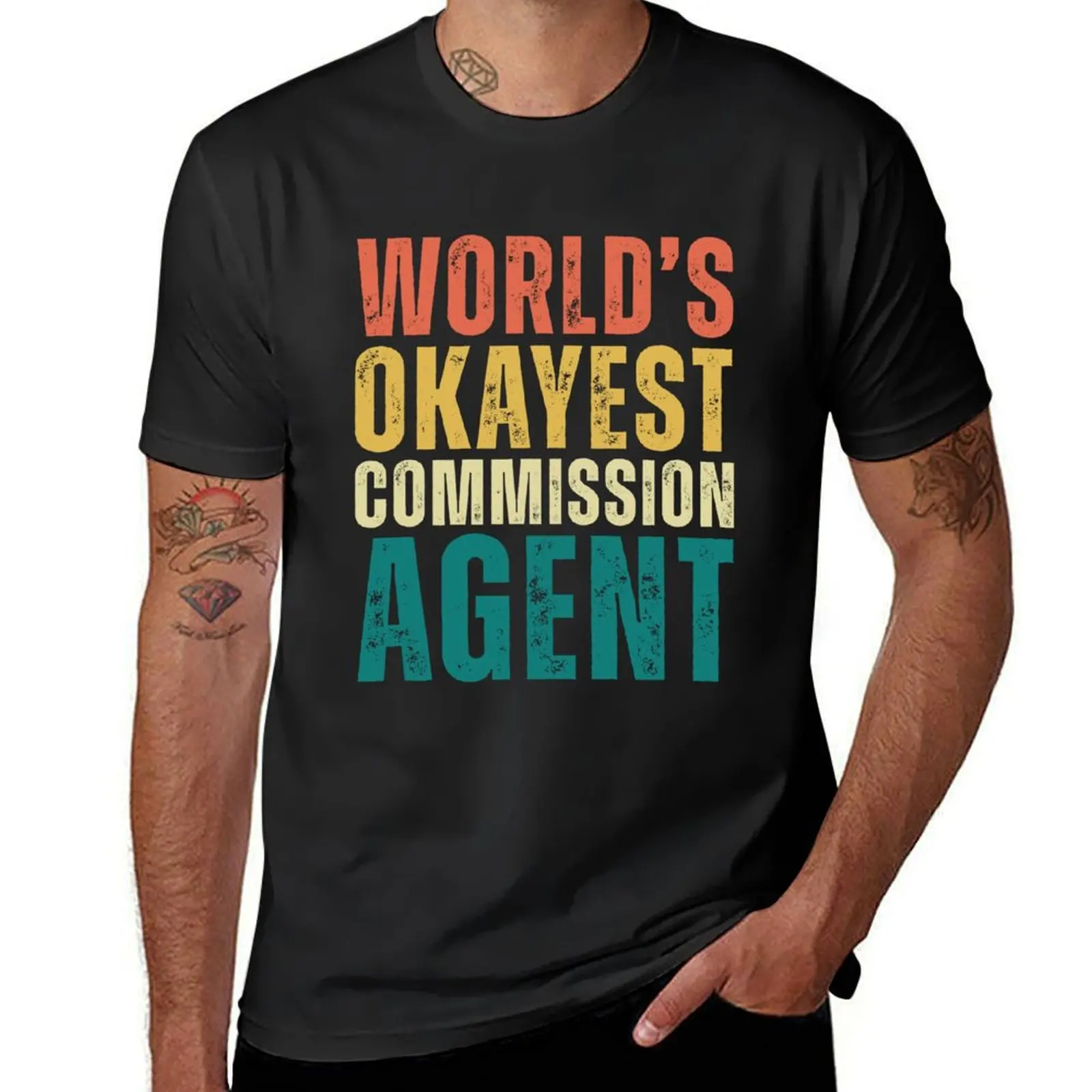 Retro Worlds Okayest Commission Agent T-Shirt sweat kawaii clothes sublime Blouse T-shirt men