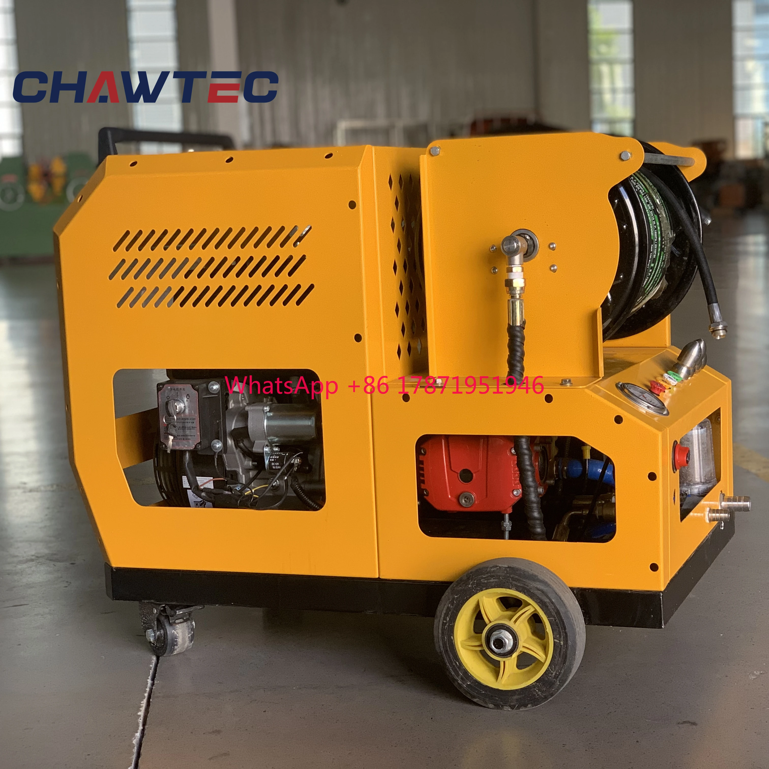 sewer jetting machine for cleaning sewage high pressure water jet drain jetter