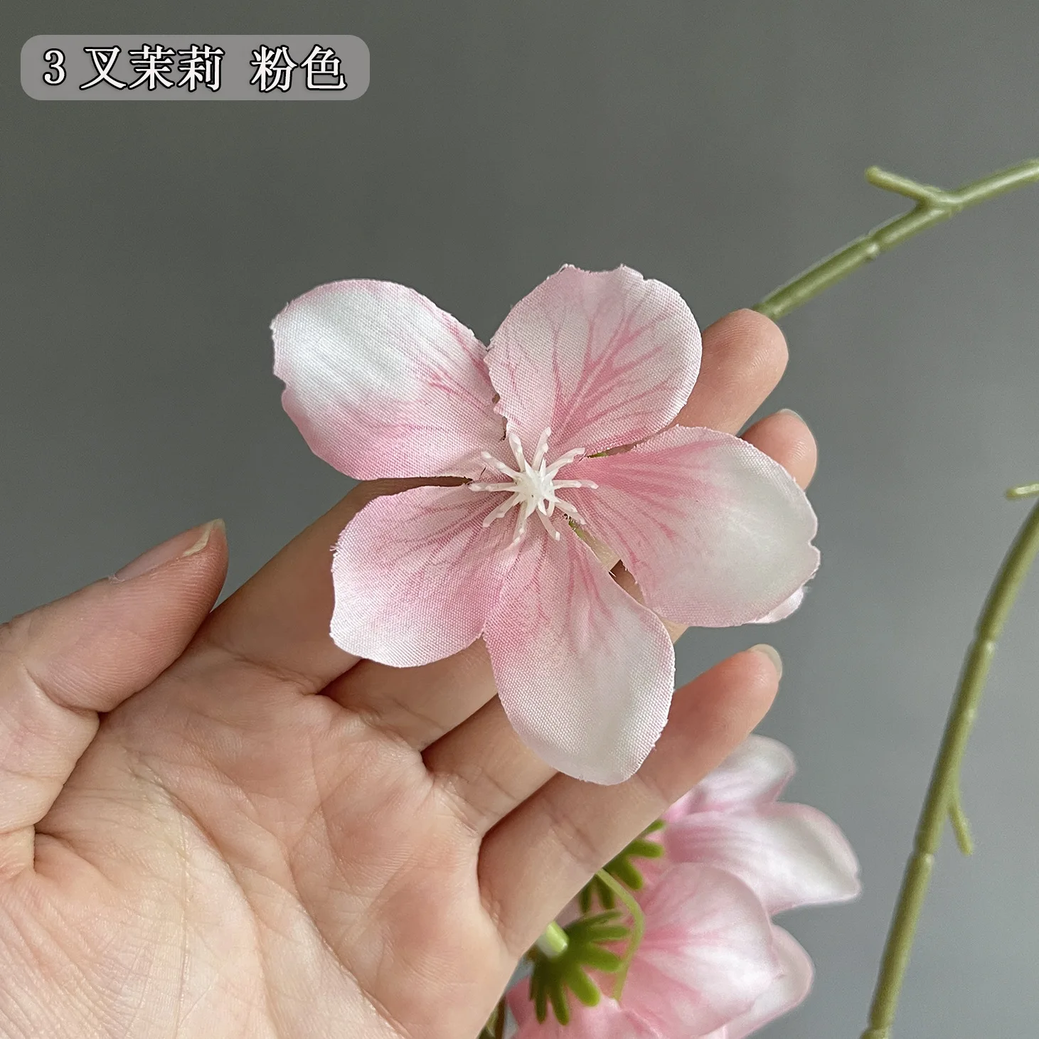 5 Stück 100 cm lange Zweige mit 3 Gabeln, künstliche Jasminblumen, Hochzeitsdekoration, Orchideen, Party-Hallen-Hängedekoration, Hintergrundmaterial – Detail 13
