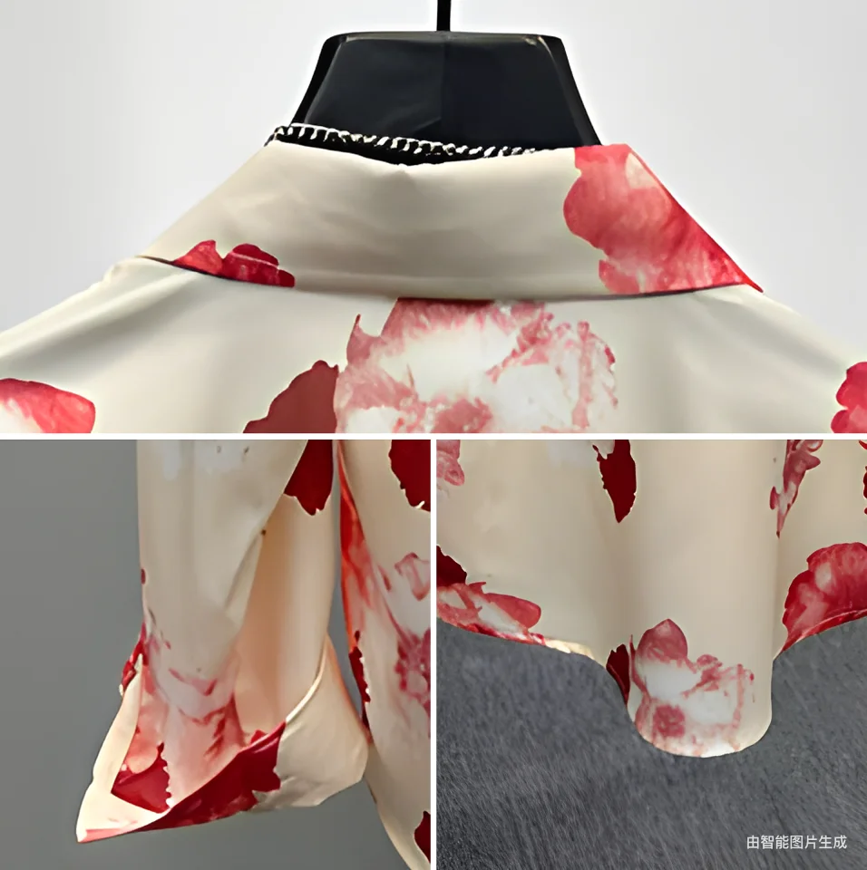 2025 Spring Summer New High-end Niche Retro Print Thin Handsome Shirts Men's Fashion Casual Red Rose Shirt Male Long Sleeve Tops