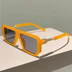 Big Frame Square Sunglasses Women Vintage Trendy Oversized Flat Top Sun Glasses For Men Punk Luxury Brand Designer Pink Shades