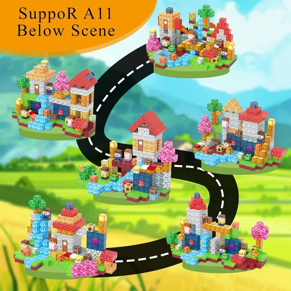 ชุดบล็อกแม่เหล็กเรืองแสงสำหรับเด็กอายุ 3-5 ปี 300 ชิ้น พร้อมถุงเก็บของ ของขวัญเพื่อการศึกษาที่เหมาะสำหรับเด็กเล็ก