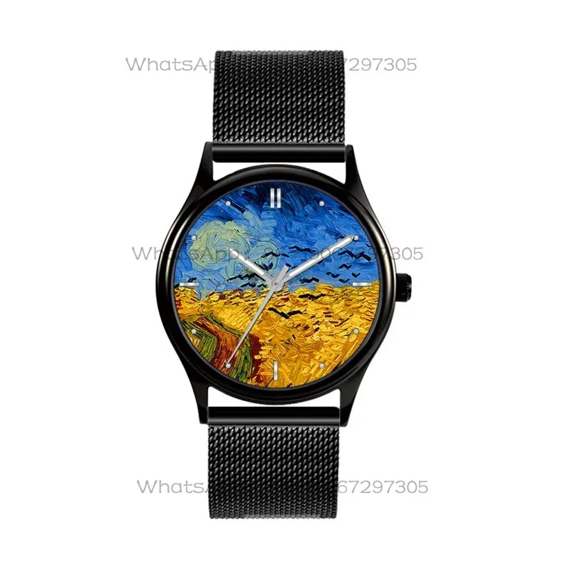 24-Hour Shipping Illustration Rye Crows Art Classic Creative Watch Male Student Gift