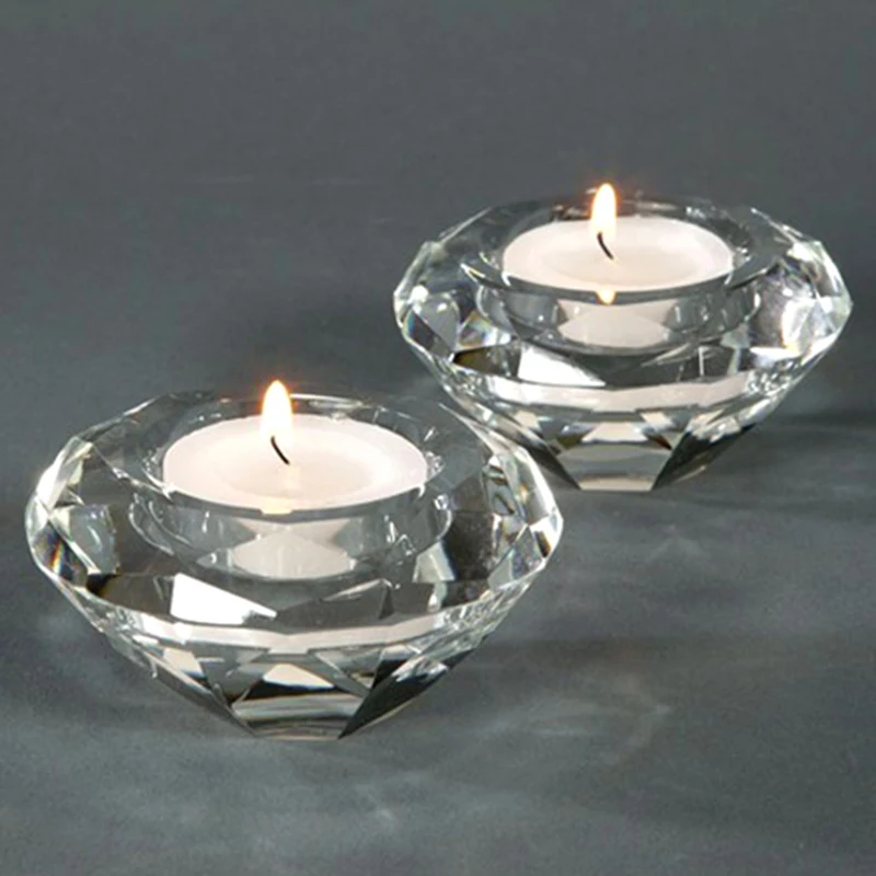Crystal Candle Holder Glass Tea Light Candlestick For Wedding Decor Home Centerpieces image 4