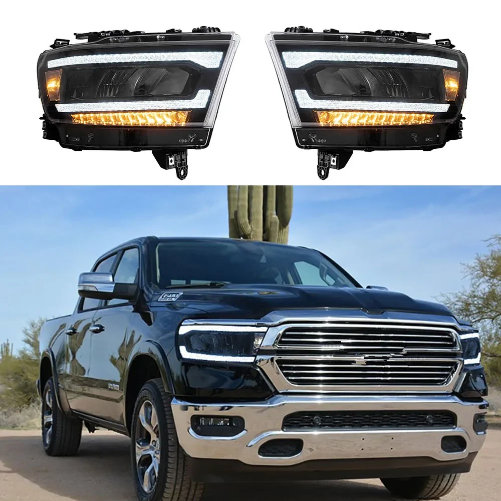 

Car Full LED Headlights Modified Front Lamp Assembly 2019 2020 2021 2022 Sequential Turn Signal Fit For Dodge Ram 1500