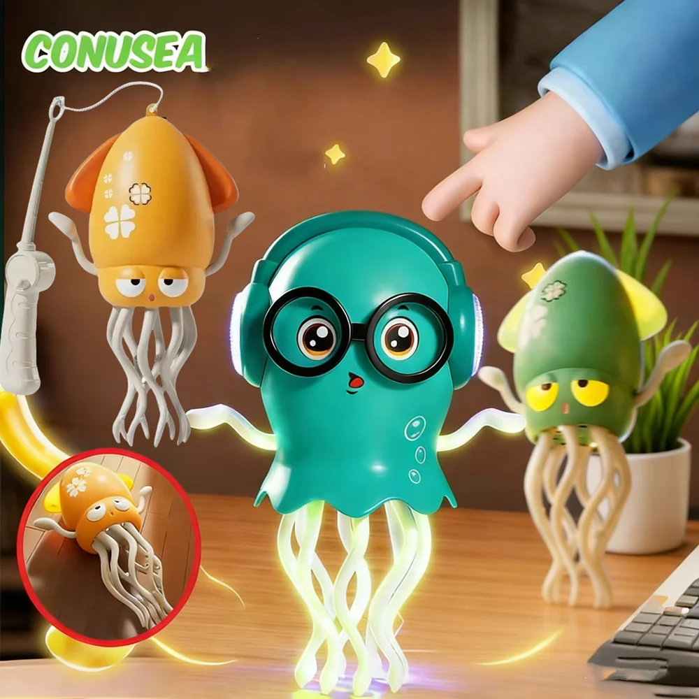 Dança medusa lula dançarina brinquedos para criança brinquedos eletrônicos para animais de estimação para o bebê crianças educação interativa brinquedo da criança presente