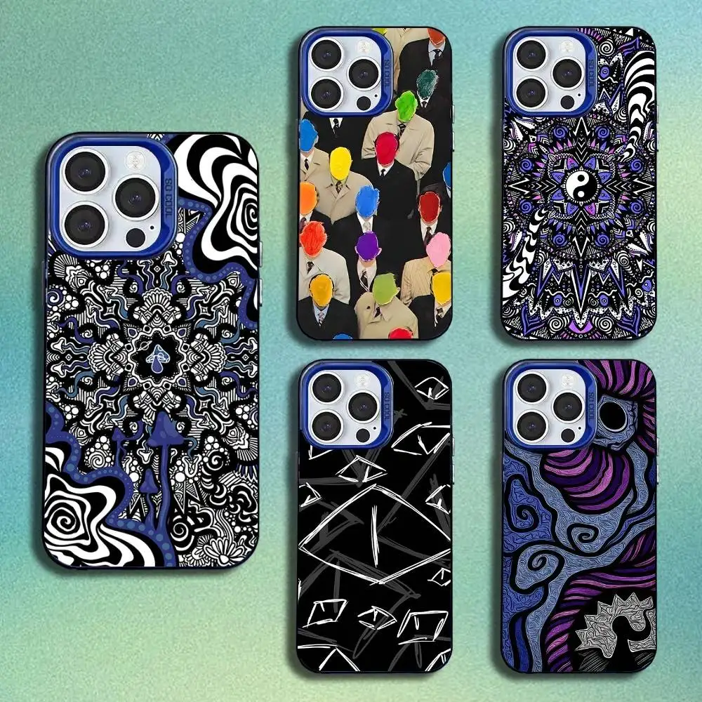 

Graffiti Phone Case For iPhone 17,16,15,14,13,12,11,Mini,Pro,SE,MAX Blue Matte Silicone Cover