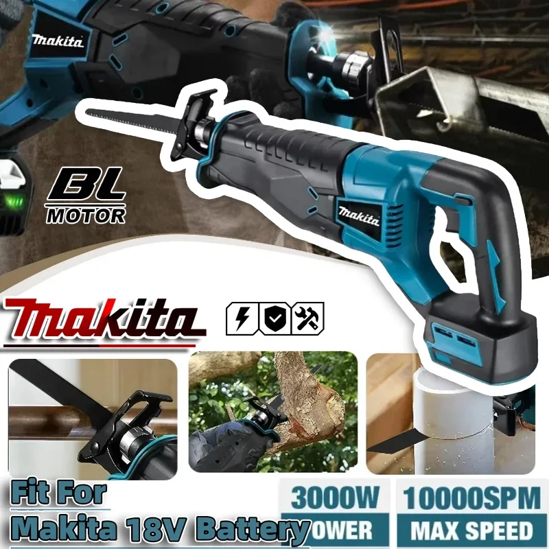 

Портативная аккумуляторная бесщеточная сабельная пила Makita с 4 пильными полотнами для аккумуляторов 20В/18В