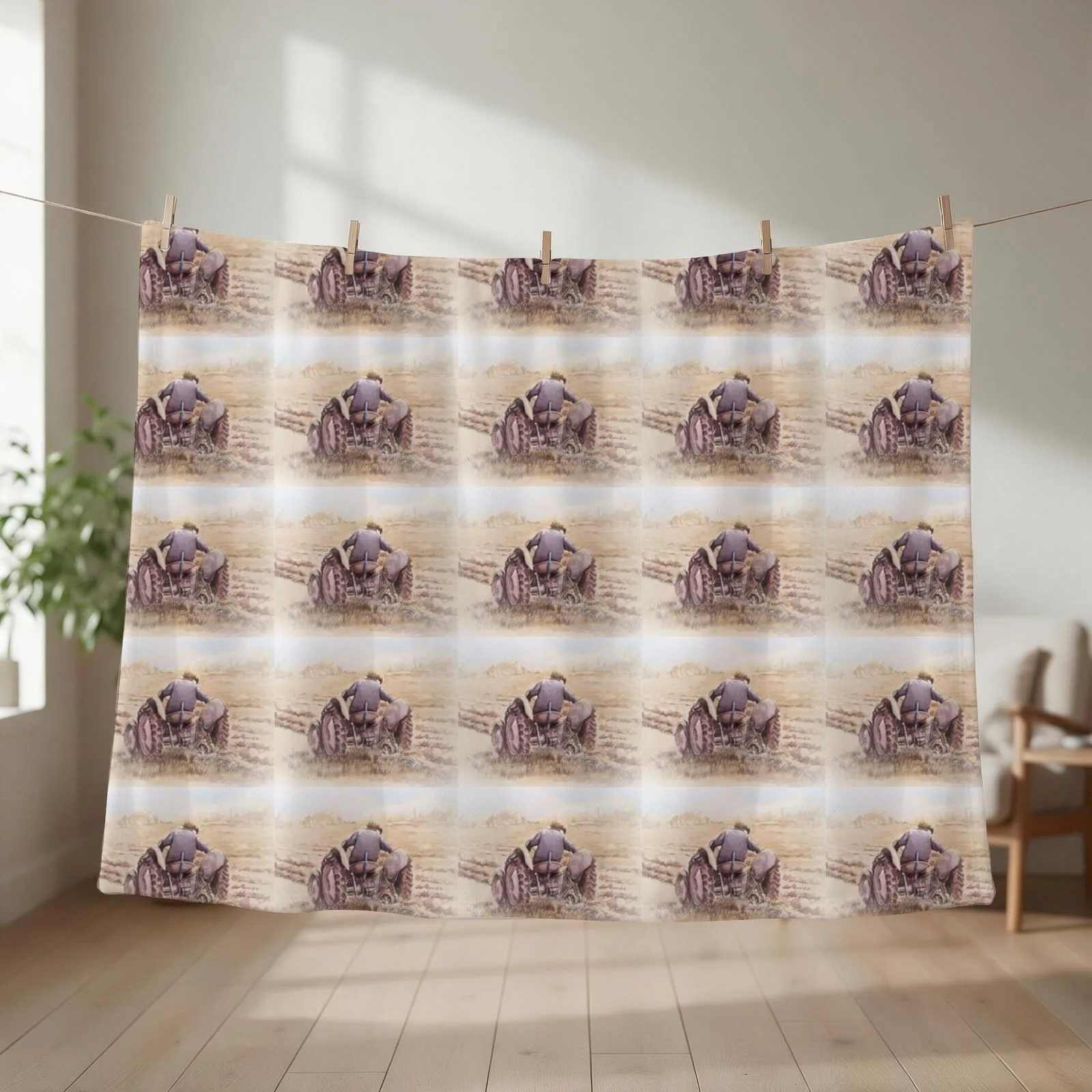 Fergie the little grey tractor Throw Blanket couch cozy soft plush fuzzy picnic outdoor blanket